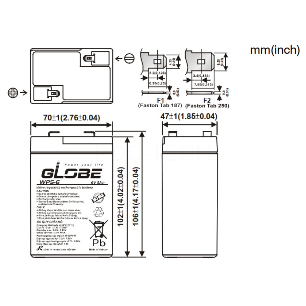 GLOBE WP5-6 6V 5AH (2)