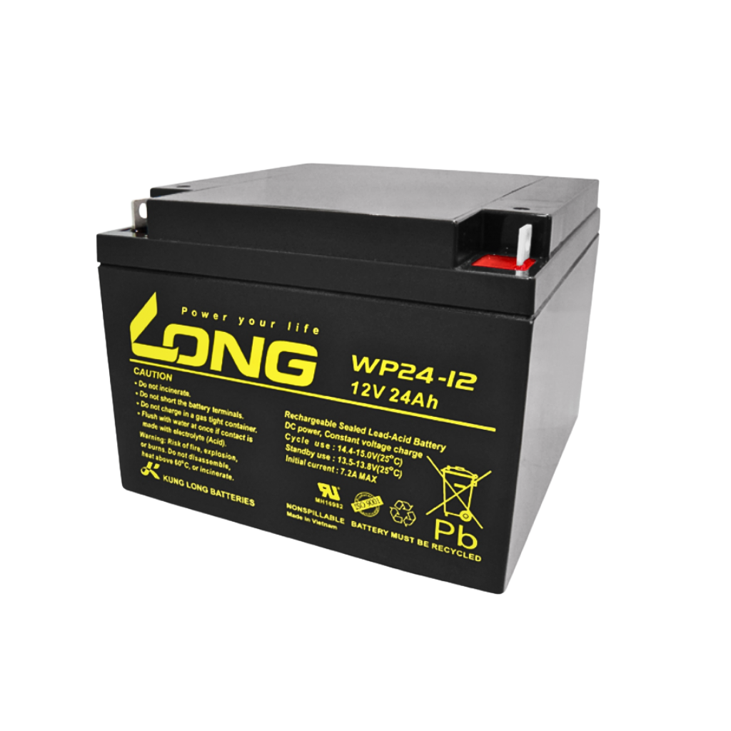 Ắc Quy Kín Khí (VRLA AGM) LONG 12V-24AH (20HR), WP24-12, F6-M5 13 WP24 12 MOTA 2