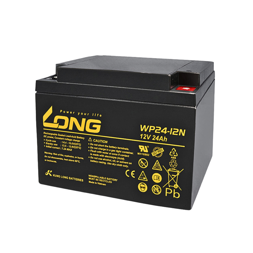 Ắc Quy Kín Khí (VRLA AGM) LONG 12V-24AH (20HR), WP24-12N, F6-M5 14 WP24 12N NGOAIQUAN